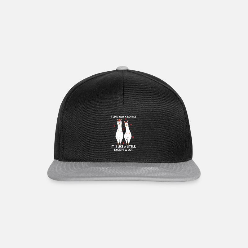 Alpaka Lama Lustig Paare Geschenk Ehepaar Paar - Snapback Cap - Schwarz/Grau