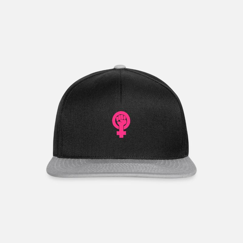Frauenrechte Emanzipation Frauenstreik Faust - Snapback Cap - Schwarz/Grau