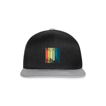 Retro London Skyline Shirt United Kingdom London - Snapback Cap - Schwarz/Grau - Vorne