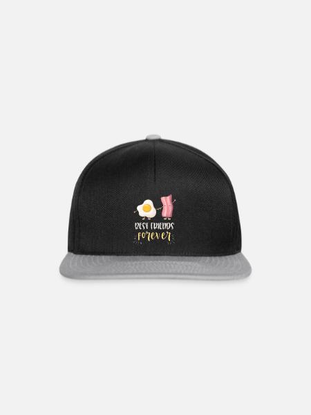 Niedliches Geschenk der Ei-Speck-besten Freunde BFF - Snapback Cap - Schwarz/Grau