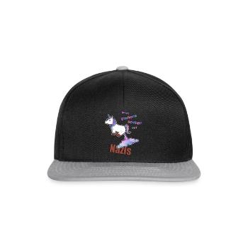 Contre la licorne nazie, contre la droite - Casquette snapback - noir/gris - Devant