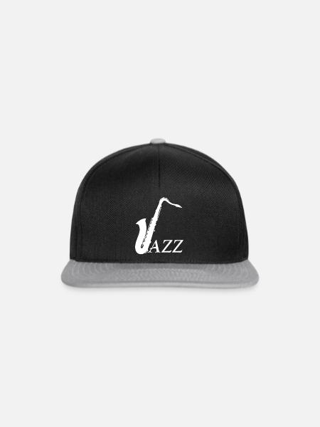 Jazz - Saxophon - Snapback Cap - Schwarz/Grau