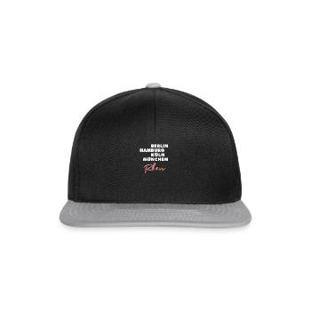 Berlin Hamburg Köln München Stadtnamen Rhön - Snapback Cap - Schwarz/Grau - Vorne