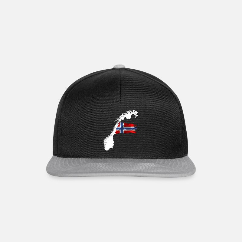 Norwegian white - Snapback Cap - black/grey