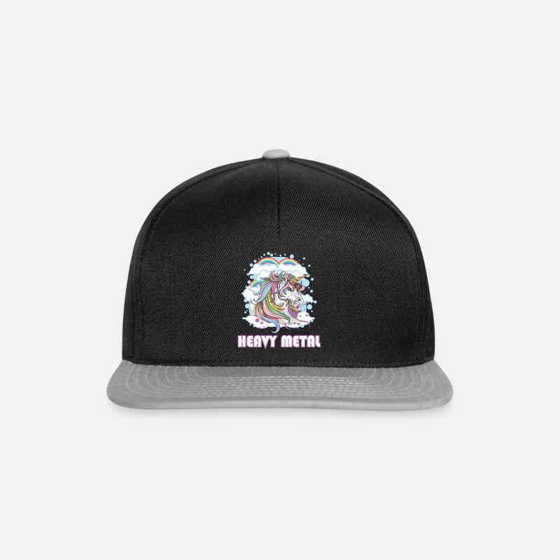 heavy metal einhorn - Snapback Cap - Schwarz/Grau