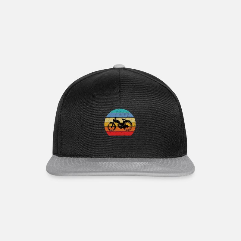 Mofa fahren Moped Vintage Oldtimer - Snapback Cap - Schwarz/Grau