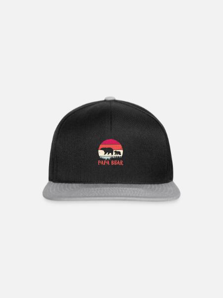 Papa Bear - Snapback Cap - Schwarz/Grau