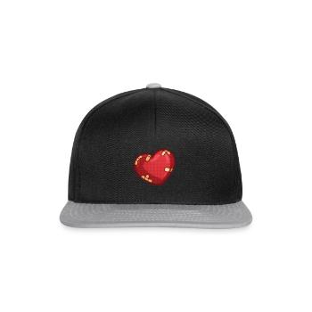 Herz mit Pflaster - Snapback Cap - Schwarz/Grau - Vorne