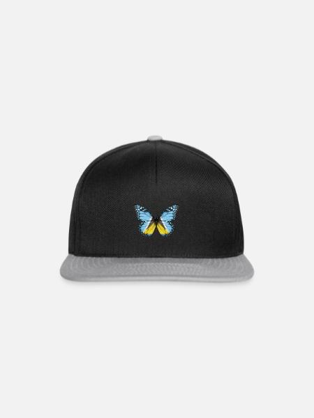 Schmetterlingsflagge Von St Lucia - Snapback Cap - Schwarz/Grau