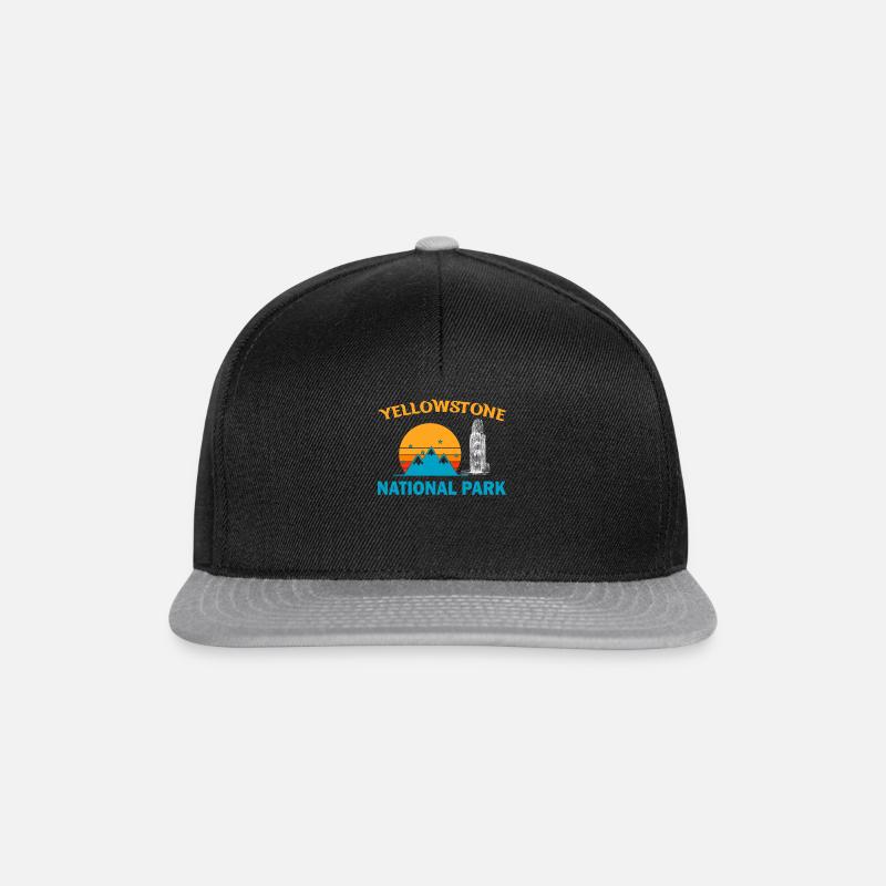 Yellowstone Nationalpark - Snapback Cap - Schwarz/Grau