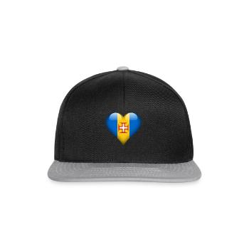 Drapeau coeur madere - Casquette snapback - noir/gris - Devant