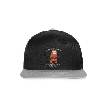 lustiges Faultier Shirt Geschenkidee Schlafmütze - Snapback Cap - Schwarz/Grau - Vorne