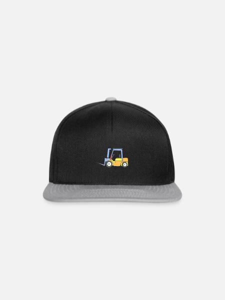 Gabelstapler Baumaschine - Snapback Cap - Schwarz/Grau