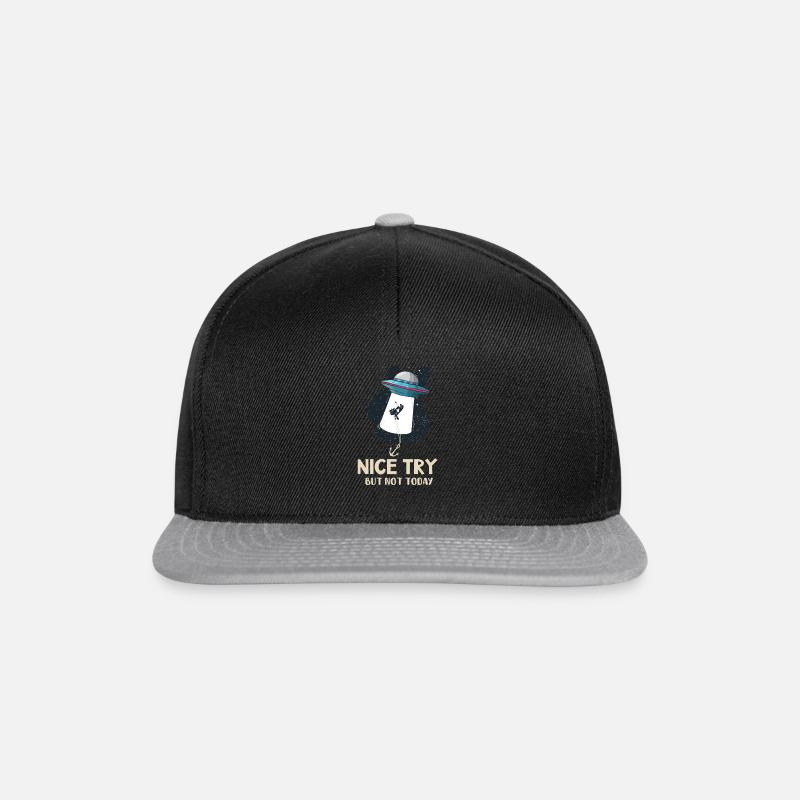 Nice try... But not today! | Alien entführt Kuh - Snapback Cap - Schwarz/Grau
