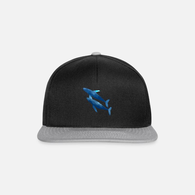 zwei Wale - Snapback Cap - Schwarz/Grau