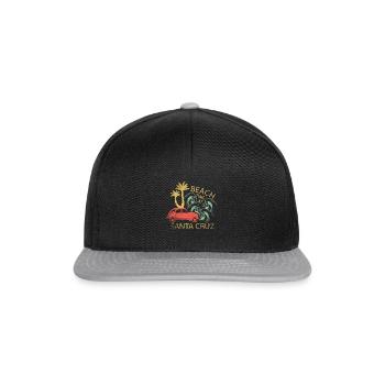 Santa Cruz Geschenk Urlaub Ferien Sonne Meer Stadt - Snapback Cap - Schwarz/Grau - Vorne