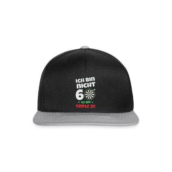 Ich Bin Nicht 60 Ich Bin Triple 20 60. Geburtstag - Snapback Cap - Schwarz/Grau - Vorne