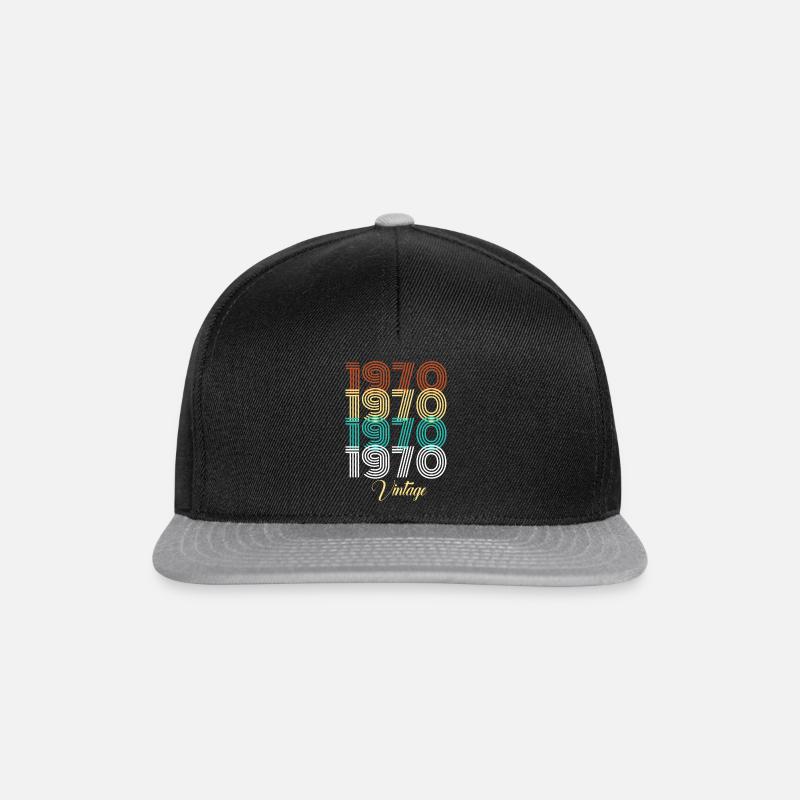 1970 Vintage Geburtstag Geburtsjahr Geschenkidee - Snapback Cap - Schwarz/Grau