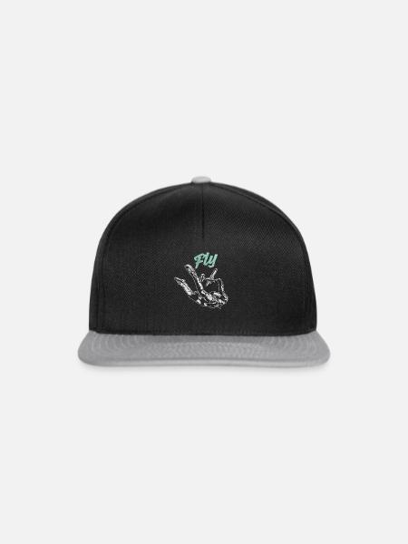 Sky Diver Skydiving Fallschirmspringen Fliegen - Snapback Cap - Schwarz/Grau