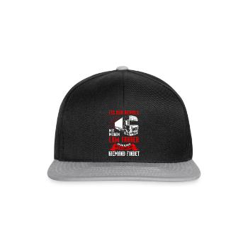 Leg dich niemals mit einem LKW Fahrer an - Snapback Cap - Schwarz/Grau - Vorne