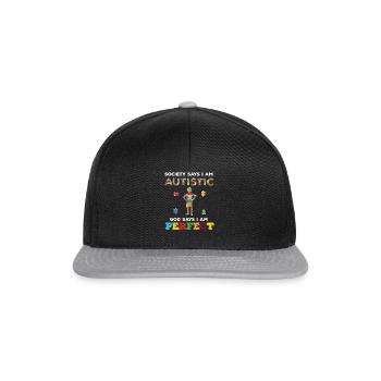 Autismus-Entwurf für autistische Liebhaber - Snapback Cap - Schwarz/Grau - Vorne