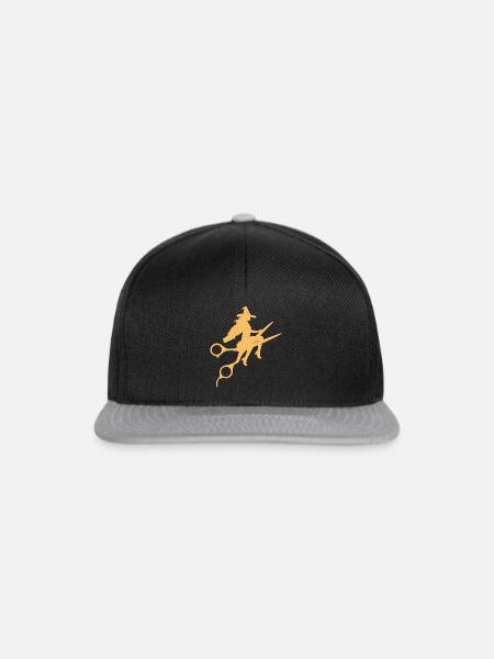 Hexe auf Schere - Snapback Cap - Schwarz/Grau