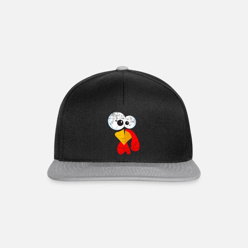 Distressed Truthahn Gesicht - Snapback Cap - Schwarz/Grau