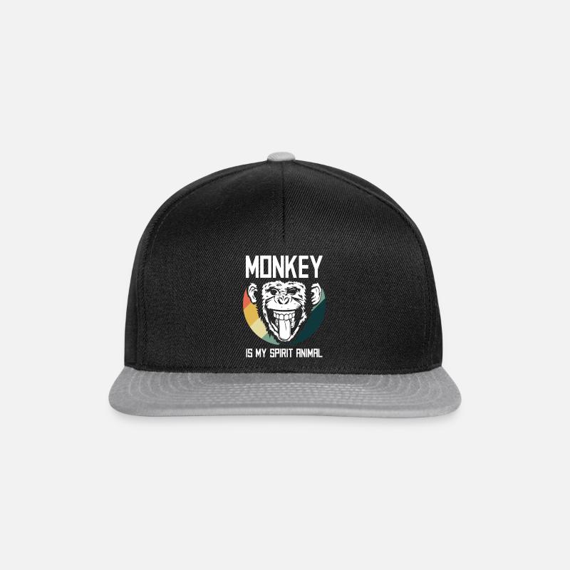 Geschenkidee für Affen - Snapback Cap - Schwarz/Grau