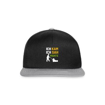 Mähen Rasenmäher - Snapback Cap - Schwarz/Grau - Vorne