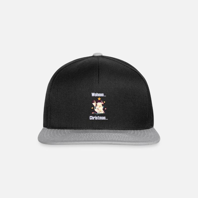 Weihnachten Katze Sarkasmus Freude Geschenk - Snapback Cap - Schwarz/Grau