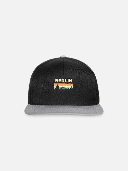 Berlin Skyline Hauptstadt Deutschland - Snapback Cap - Schwarz/Grau