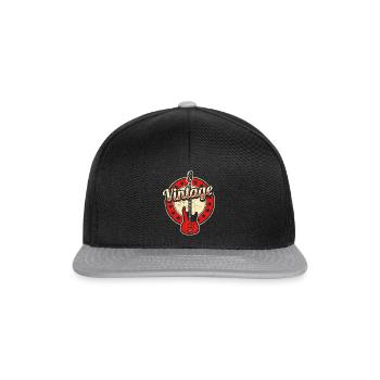 Rock Music Rock and Roll Vintage Guitar - Snapback Cap - black/grey - Front