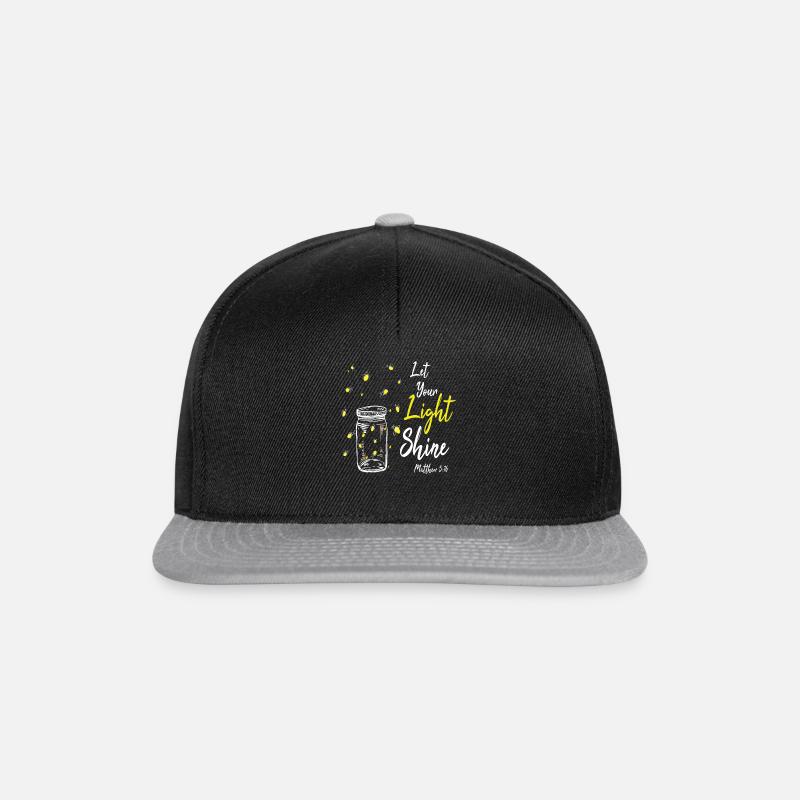 Matthäus 5:16 Christliches Design - Snapback Cap - Schwarz/Grau