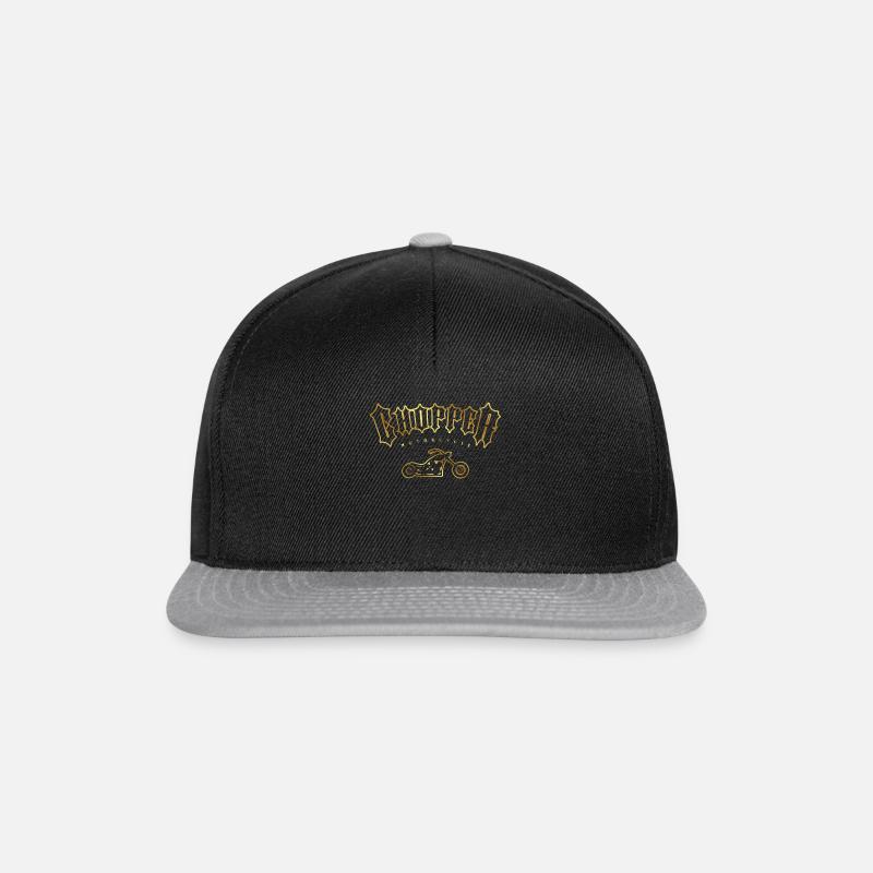 Motorrad Chopper Fahrer - Snapback Cap - Schwarz/Grau