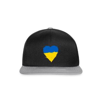 Coeur drapeau Ukraine - Casquette snapback - noir/gris - Devant