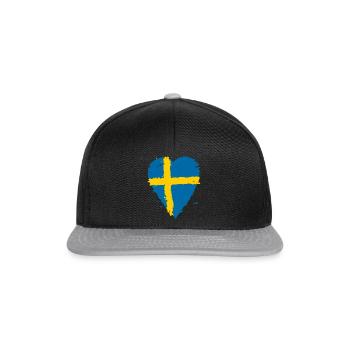Coeur drapeau Suède - Casquette snapback - noir/gris - Devant