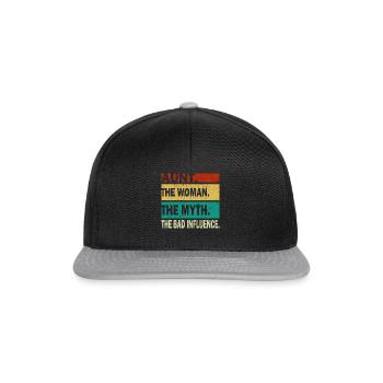Aunt The Woman The Myth The Bad Influence Vintage - Snapback Cap - black/grey - Front