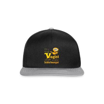Der fruehe Vogel - Snapback Cap - Schwarz/Grau - Vorne