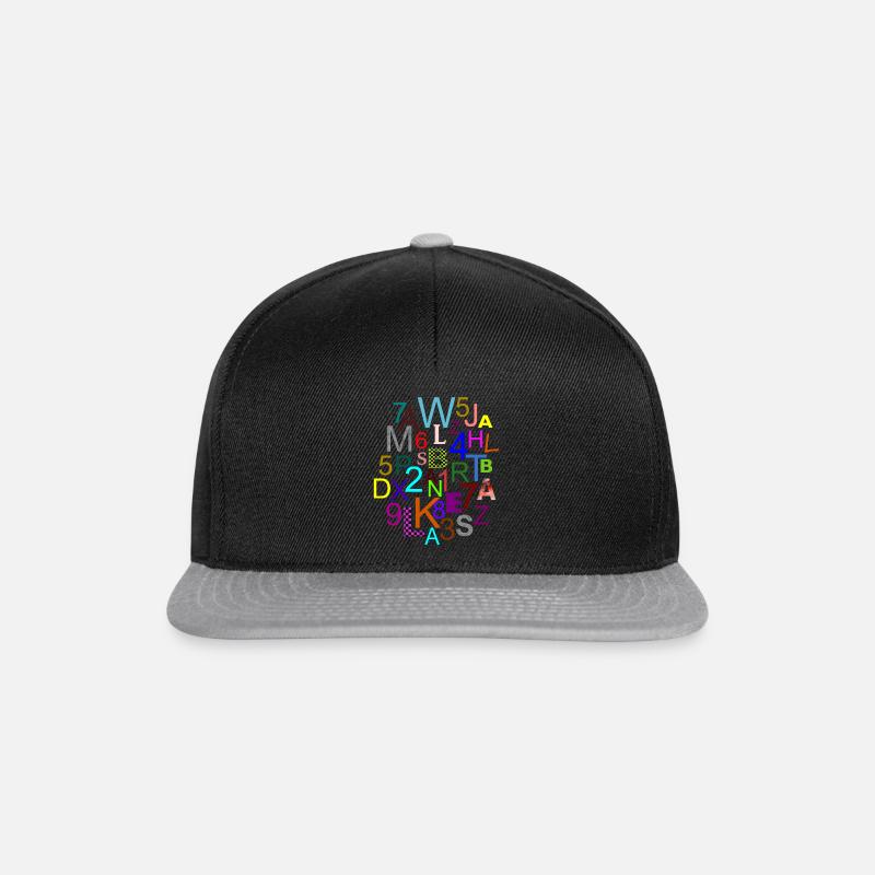 Fleda Mouse Design: Letters - Numbers - mix - Snapback Cap - black/grey