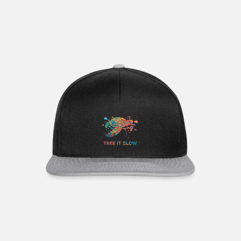 Perfektes, buntes, cooles Schildkrötenshirt Spruch - Snapback Cap - Schwarz/Grau