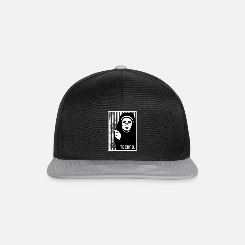 Techno Gabber Rave Electric Breakbeat Tech House - Snapback Cap - black/grey