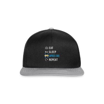 Eat sleep ski piste d'hiver - Casquette snapback - noir/gris - Devant