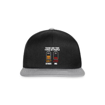 Lustiges Elektroauto Geschenk - Snapback Cap - Schwarz/Grau - Vorne