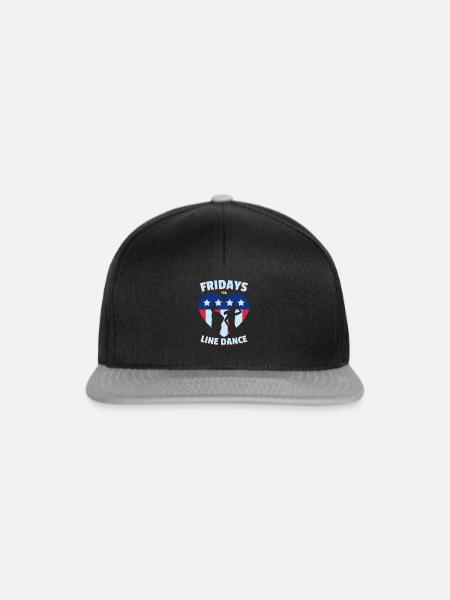Fridays for Linedance Paartanz Westerntanz - Snapback Cap - Schwarz/Grau
