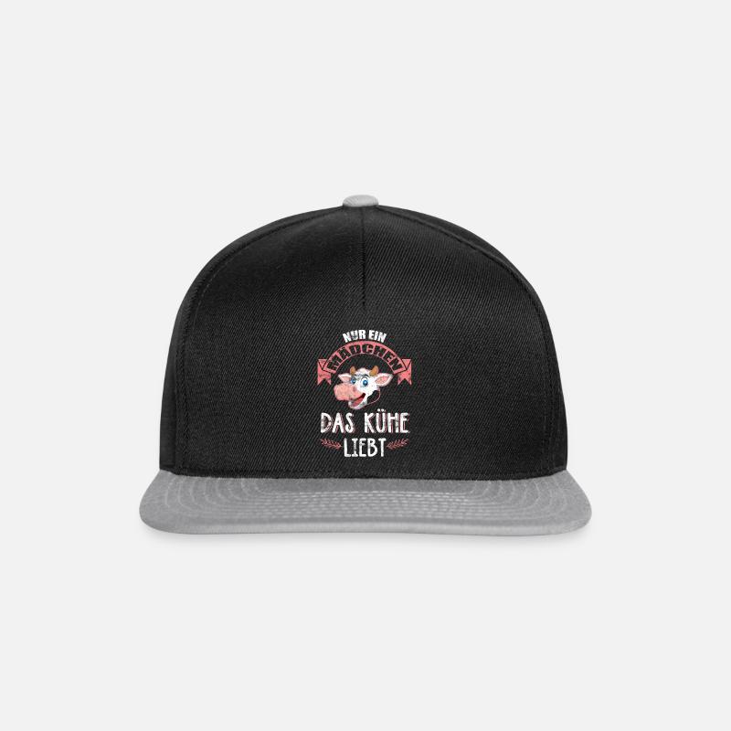 Süsse Kuh Nur ein Mädchen das Kühe liebt Bauer - Snapback Cap - Schwarz/Grau