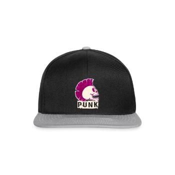 Musique punk licorne fille punk rock anarchie - Casquette snapback - noir/gris - Devant