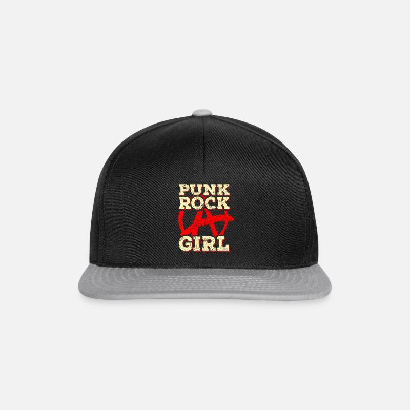 Punk Rock Musik Punkrocker Punks Punker Geschenk - Snapback Cap - Schwarz/Grau