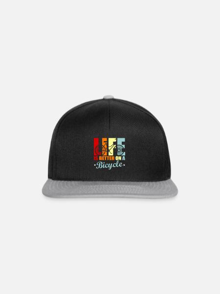 Fahrrad - Snapback Cap - Schwarz/Grau
