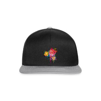 Flower Power good mood shirt - Snapback Cap - black/grey - Front