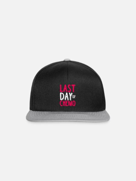 Last Day Of Chemo Breast Cancer Awareness Pink Rib - Snapback Cap - Schwarz/Grau